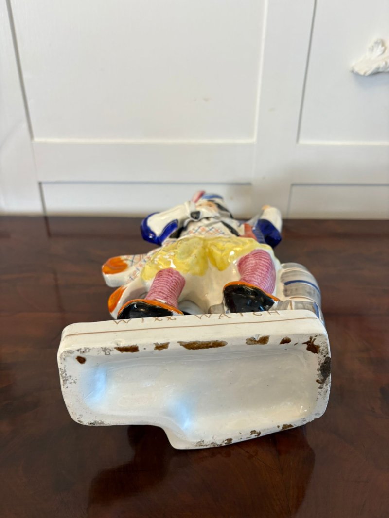 Large Antique Victorian Quality Staffordshire Flatback Figure of Will Watch Smuggler - Image 8